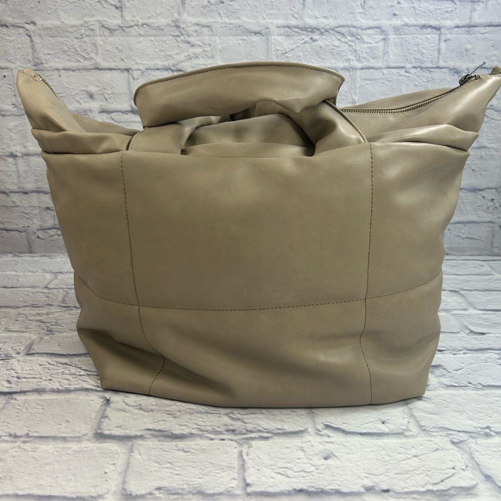 Free People Mushroom Color Shoulder Bag. Has Laptop Space w/Velcro Inside.